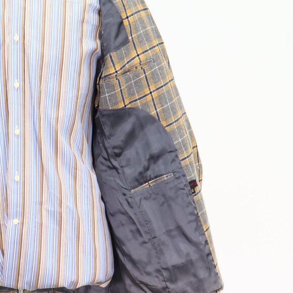 Vintage 1970s 44R Gray Check 2-Button Sport Coat Blazer Jacket T029 - Picture 11 of 11